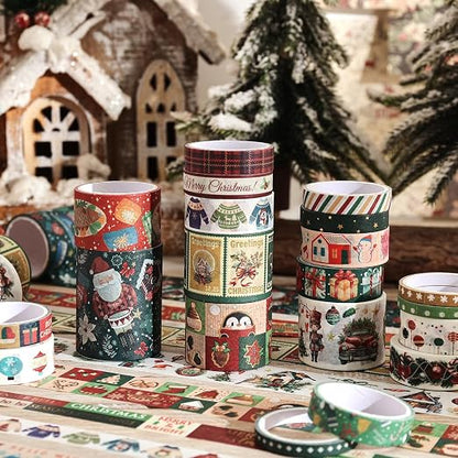 25 Rolls Christmas Gift Washi Tape Set, Festivals New Year Decorative Tapes - Image 2