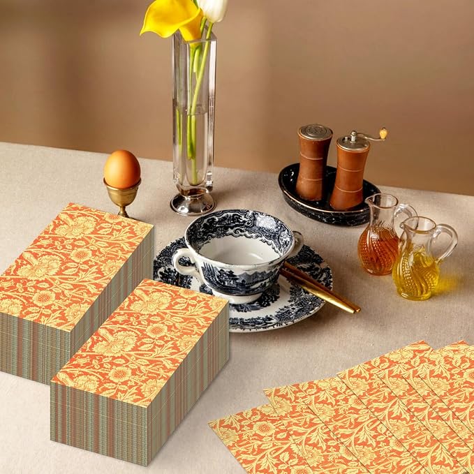 Vintage Floral Paper Napkins, Theme Party, 4.5x8 Inch - Image 8