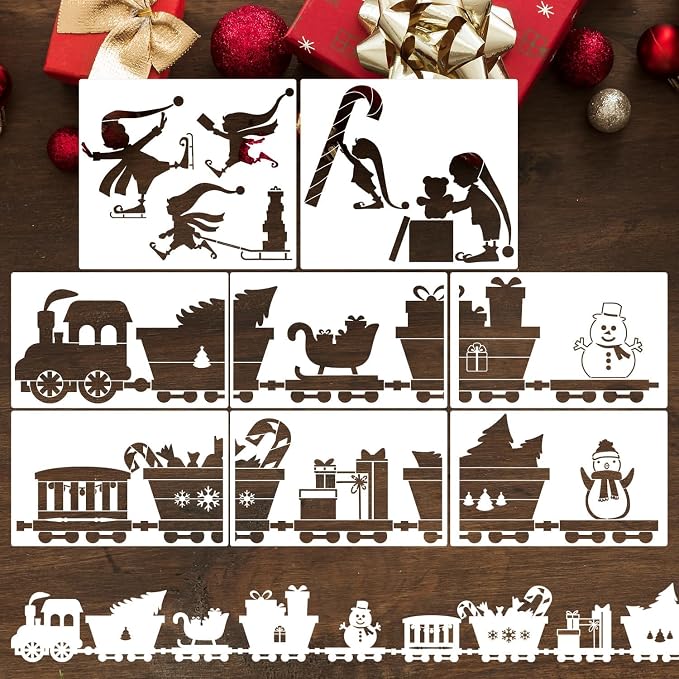 Christmas Stencils for Window Glass Large Christmas Stencil Reusable Winter by SUNVERSE