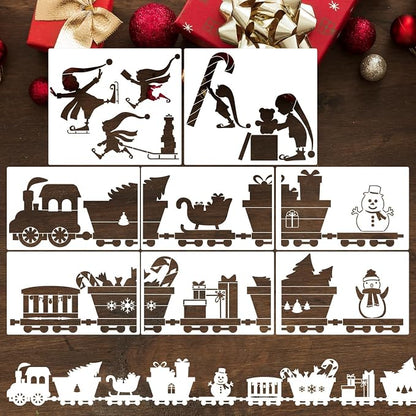 Christmas Stencils for Window Glass Large Christmas Stencil Reusable Winter by SUNVERSE