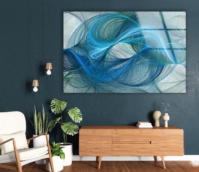 My Photostation.com 35.5Wx30H'' Blue Energy Abstract Wall Art – Fluid Motion - Image 5