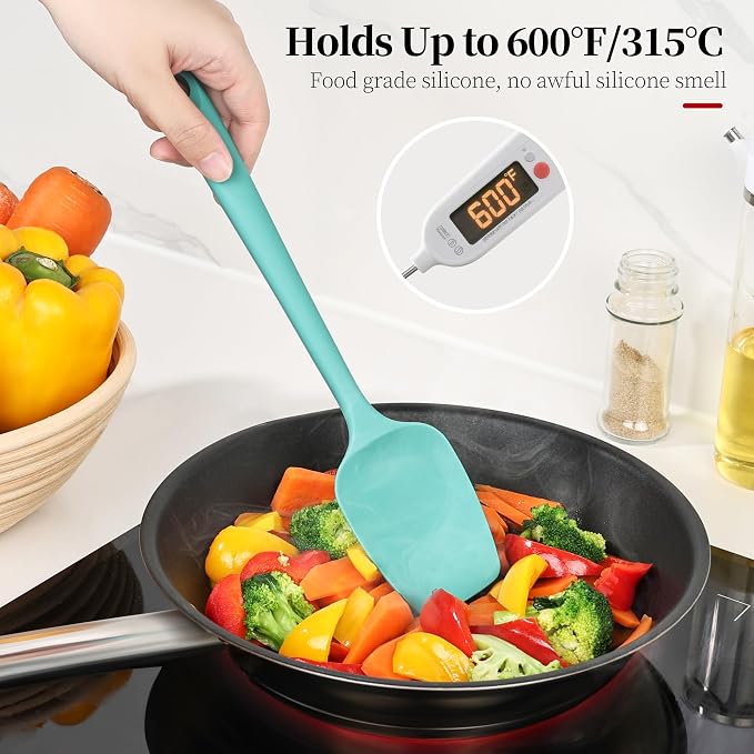 600ºF Heat Resistant Spatulas, High Heat Food Safe Semless Kitchen Silicone - Image 3