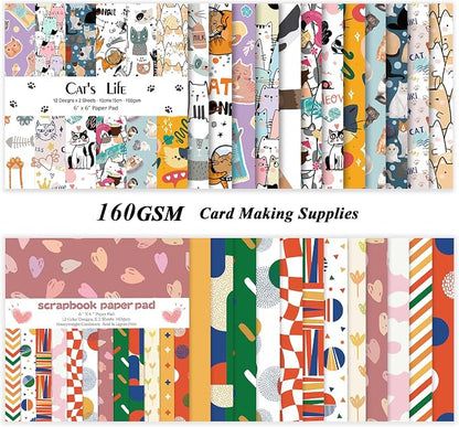 48 Sheets 24 Designs Scrapbook Paper Pad, Scrapbooking DIY Decorative - Image 2
