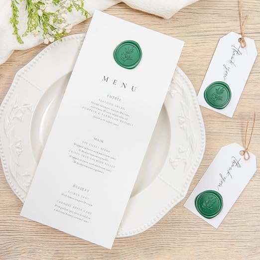 PONATIA 50 Pcs Emerald Green Wax Seal Stickers - Image 7