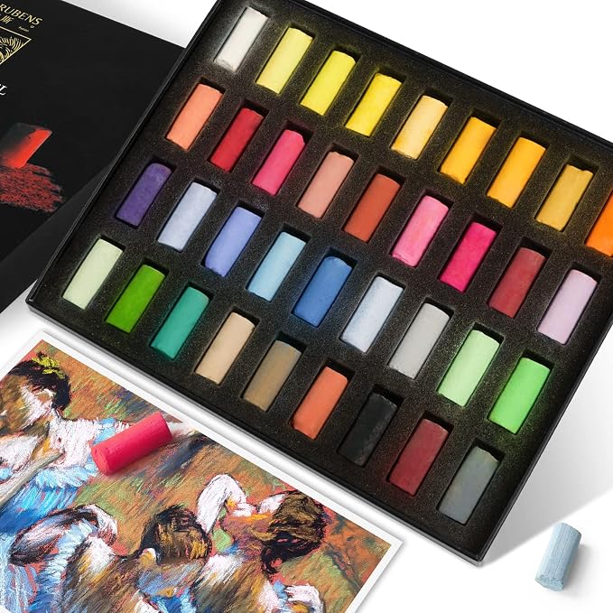 Paul Rubens Professional Soft Pastels, 36 Colors Chalk Pastels, Non Toxic by PaulRubens
