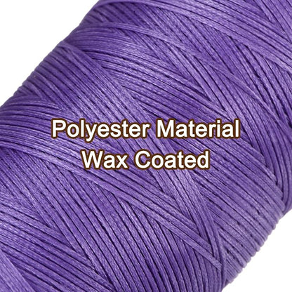 Uxcell 150D 0.8mm Flat Waxed Thread, 284 Yards Polyester, Dark Purple, Leather - Image 4