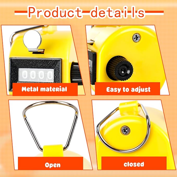 24 Pcs Hand Tally Counter 4 Digit Mechanical Finger Counter Clickers Resettable - Image 3