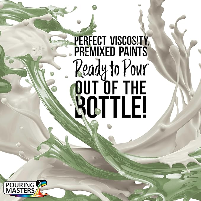 Pouring Masters Agave Green Metallic Pearl Ready to Pour Acrylic Pouring Paint - Image 2