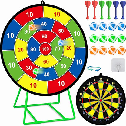 Large Dart Board for Kids, Kids Double-Sided Dart Board by MINIFUN