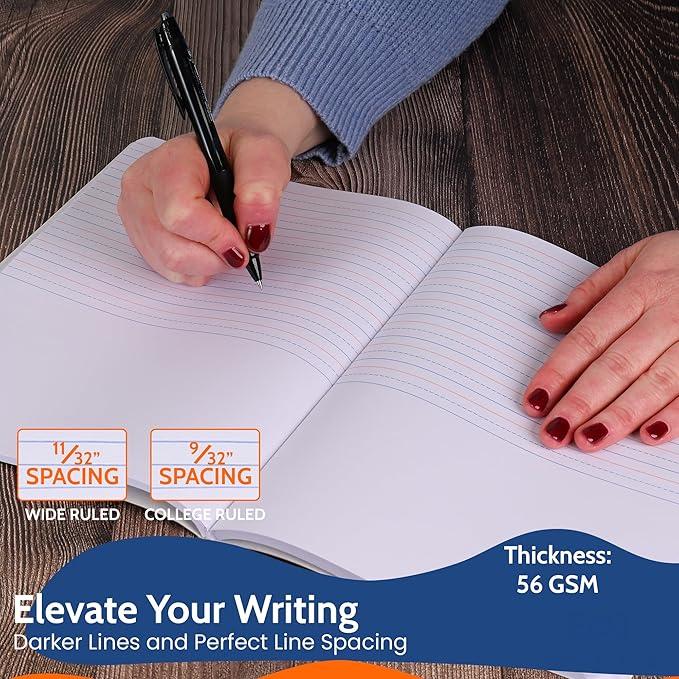 EPI Marble Hardcover Primary Ruled Composition Notebook | 200 Pages, 9.75 x 7.5 - Image 4