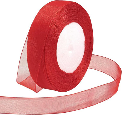 Ribbon for Gift Wrapping 3/4 inch Red Sheer Organza Ribbon for Flower Bouquet by Loomeshribbonforcrafts%EF%BC%81