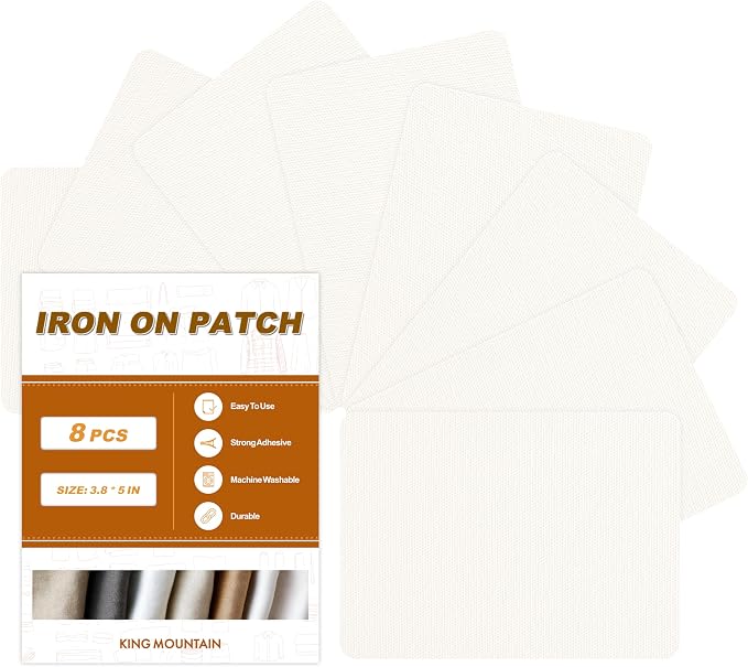 Iron on Patches, 8 Pieces Iron on Canvas Patches, Fabric Patches by ForABetterHomeLife