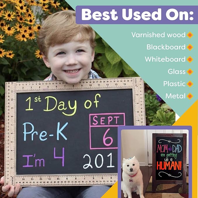 Chalkboard Markers Set of 8 Washable, Erasable Chalk Ink Dry Erase Pens - Image 5