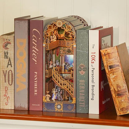 Tonecheer DIY Book Nook Kit for Adults, 3D Wooden Puzzle Bookend Miniature - Image 4