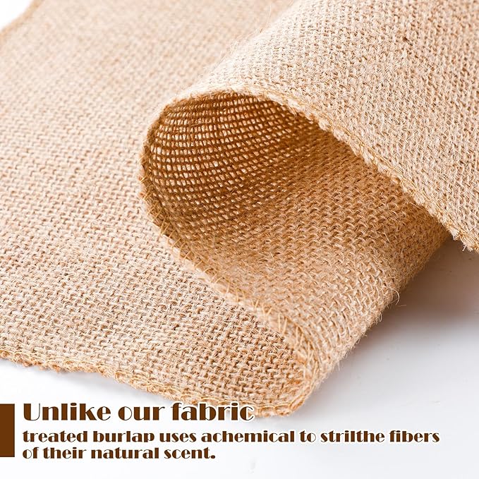 Preboun 5 Pcs Burlap Squares Multipurpose Natural Burlap Placemats Bulk - Image 3