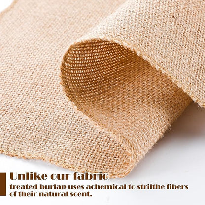 Preboun 5 Pcs Burlap Squares Multipurpose Natural Burlap Placemats Bulk - Image 3