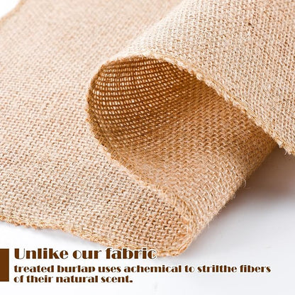 Preboun 5 Pcs Burlap Squares Multipurpose Natural Burlap Placemats Bulk - Image 3