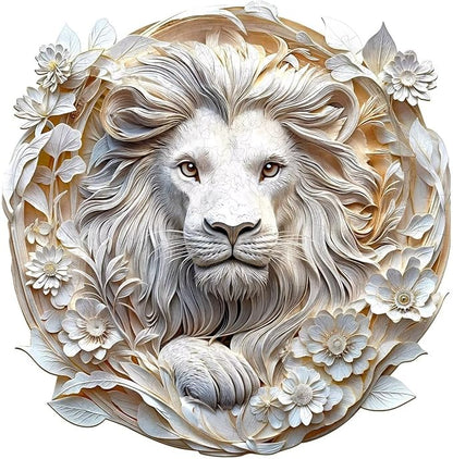 Wooden Puzzles Adults, 3D Paper Lion Wooden Puzzles 200 Pieces, Unique Animal by Jollitot