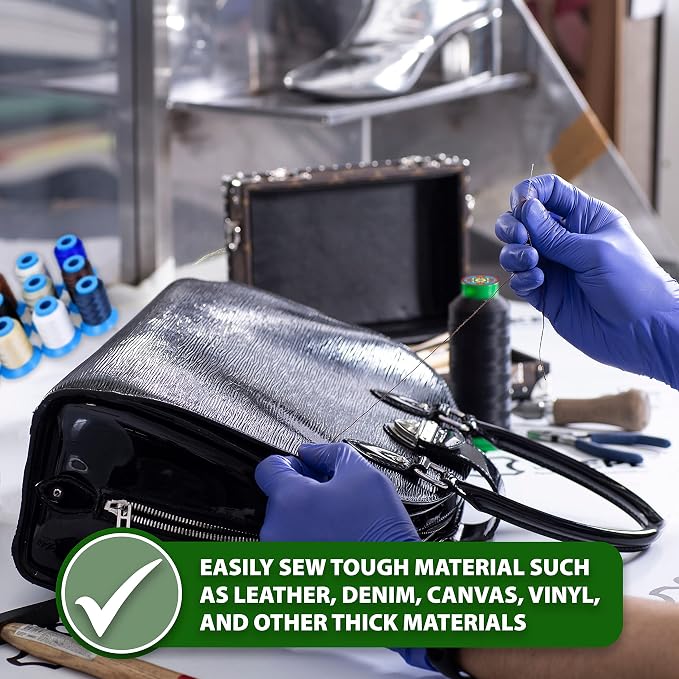 Mandala Crafts Bonded Nylon Thread Royal Blue Heavy Duty Sewing Threads - Image 5