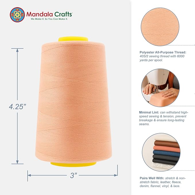 Mandala Crafts 4 Pack of Serger Threads Cones Spools - Image 3