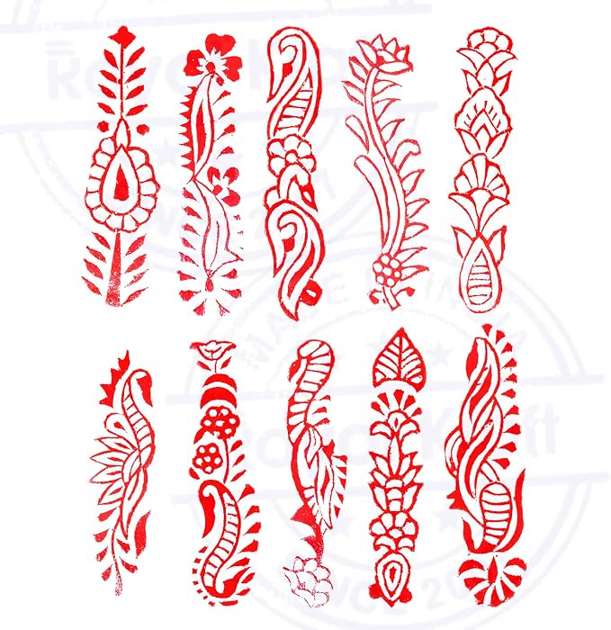 Royal Kraft Fabric Wooden Stamps Creative Border Pattern Printing Blocks - Image 3
