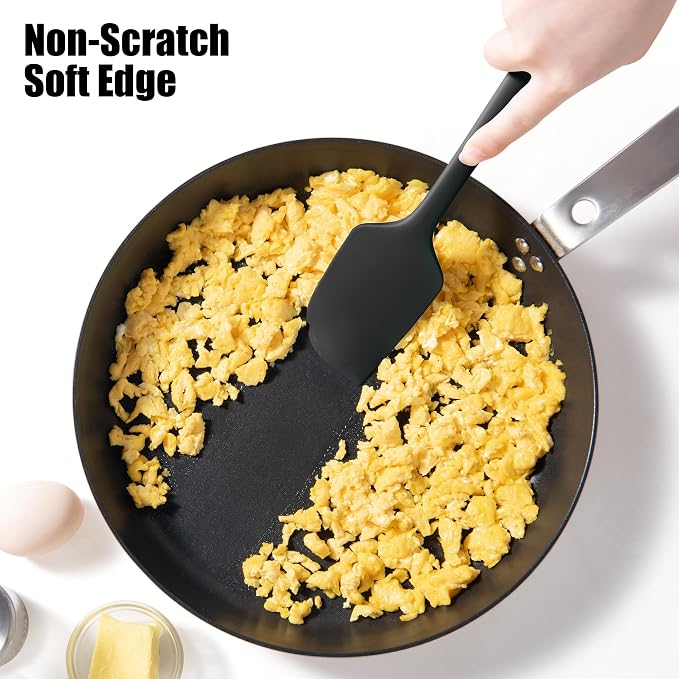 600°F Heat Resistant Silicone Spatula, Doosu High Temp Flexible Kitchen Rubber - Image 4