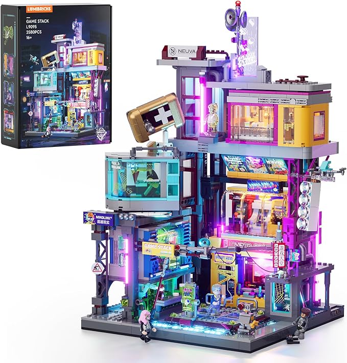 Cyberpunk Game Stack Lighting-Building-Bricks Set by LUMIBRICKS
