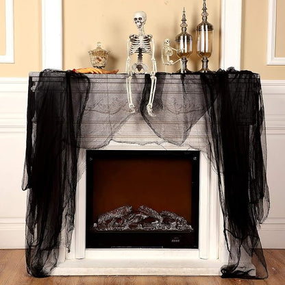 Boao Halloween Cheese Cloth 85 x 197 Inch Black Cheesecloth Roll - Image 5