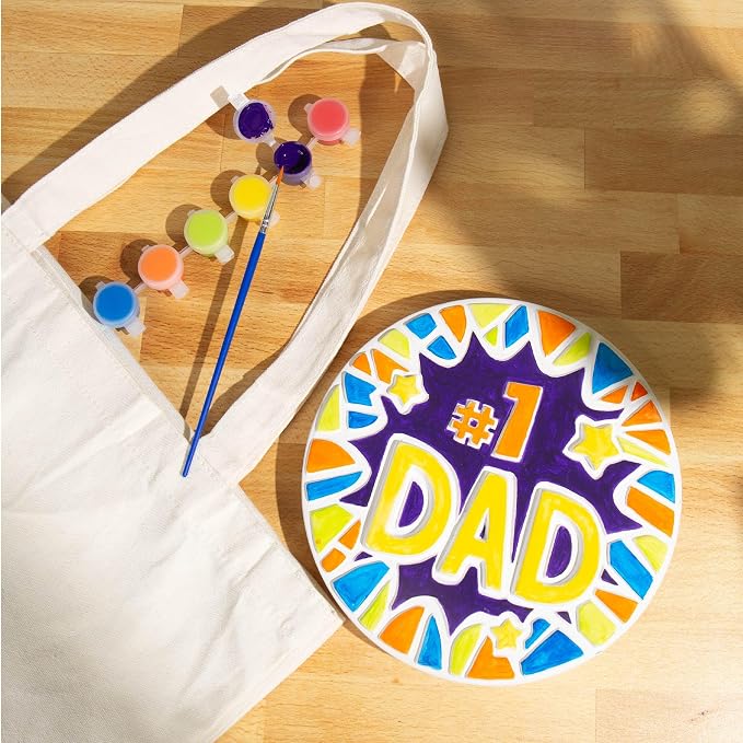 Creative Roots Paint Your Own #1 Dad Stepping Stone, Paintable Ceramic 7 in. - Image 6