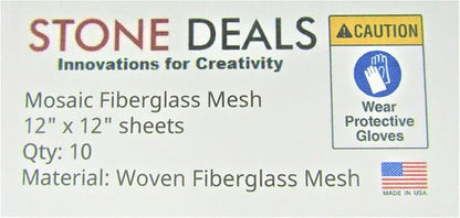 Mosaic Mesh for Back Mounted Tile 12" x 12", Non Sticky by Stone+Deals