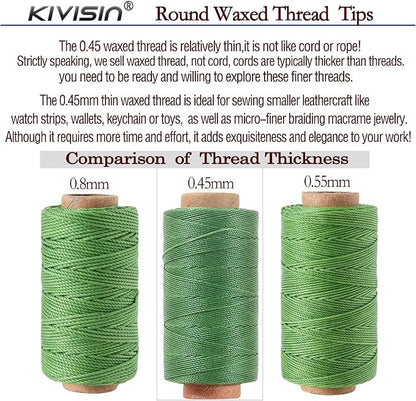 12 Colored Waxed Polyester Thread, 0.45mm Thinner Diameter, 115 Yards/Spool - Image 5