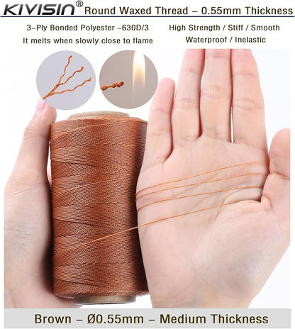 Sturdy Bonded Waxed Polyester Thread, 437 Yards Wax String Cord - Image 3