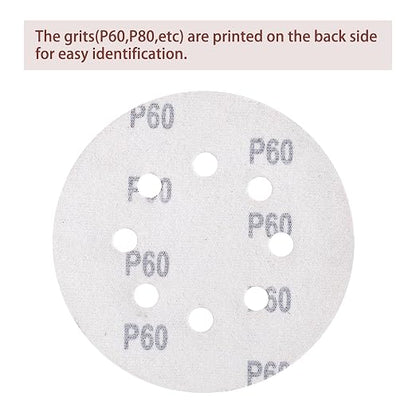 150pcs Sanding Discs Set, 5-Inch 8-Hole Sandpaper, Including 60, 600 Grit - Image 5