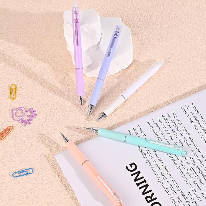 Temiary 10 Pcs Retractable Erasable Gel Pens, Fine Point 0.5 mm, Make Mistakes - Image 8