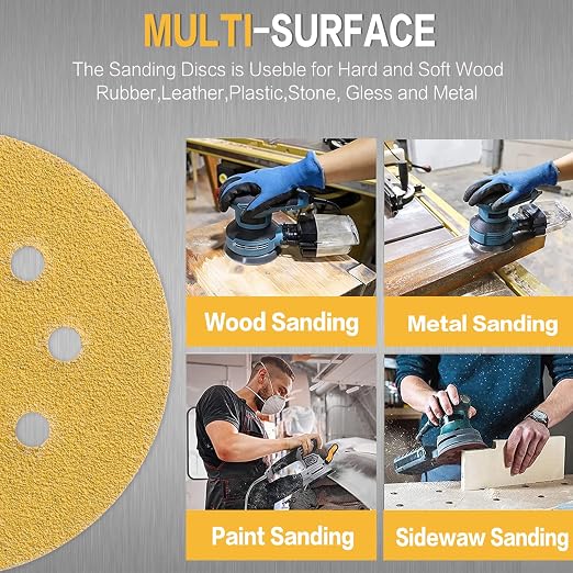 100PCS 5 Inch 8 Hole Sanding Discs 60 Grit - Image 6