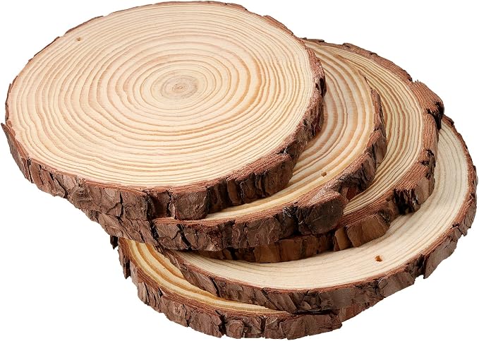 JEUIHAU 12 PCS 5.5-5.9 Inches Natural Wood Slices - Image 5