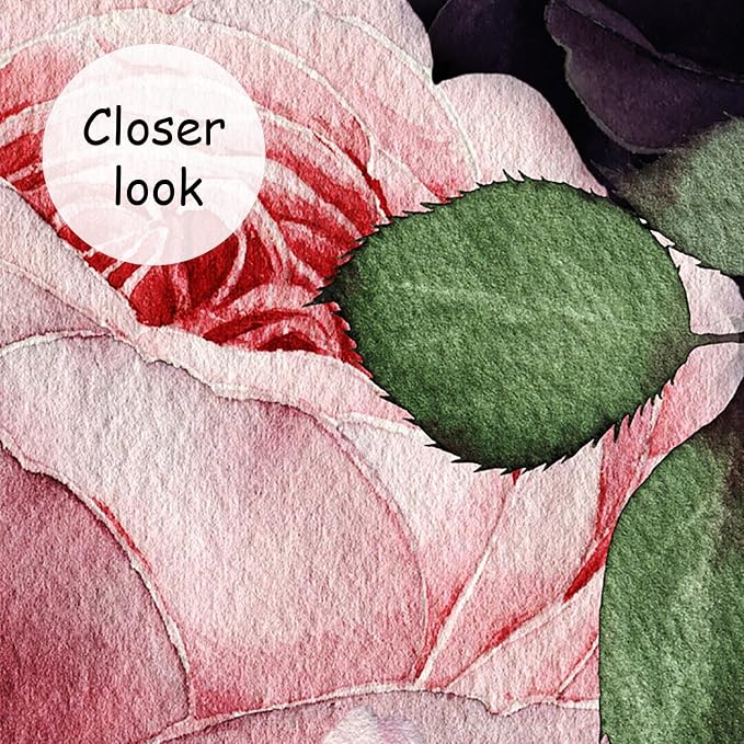 AFZEVEB-Black Watercolor Purple Peony Flower Wallpaper Wall murals - Image 4