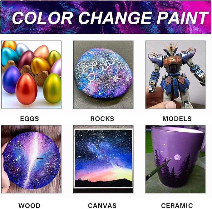 ABEIER Iridescent Acrylic Paint, 2 oz/60ml Bottles, Color-shifting, High - Image 7