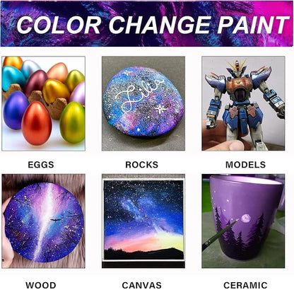 ABEIER Iridescent Acrylic Paint, 2 oz/60ml Bottles, Color-shifting, High - Image 7