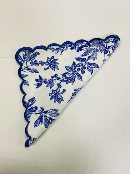 Ridhi Incremental Blue Hand Block Print Napkins 18" x 18" Set of 4 Reusable - Image 7