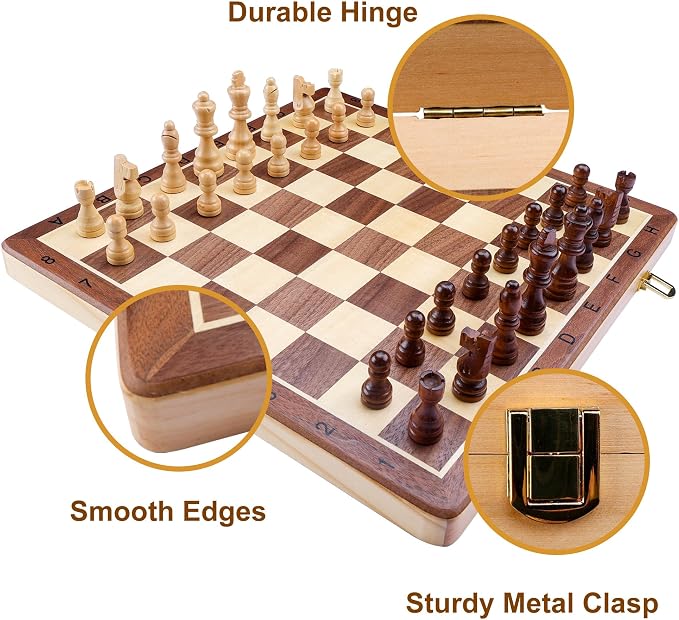Gothink Magnetic Wooden Chess Board Set - Image 3