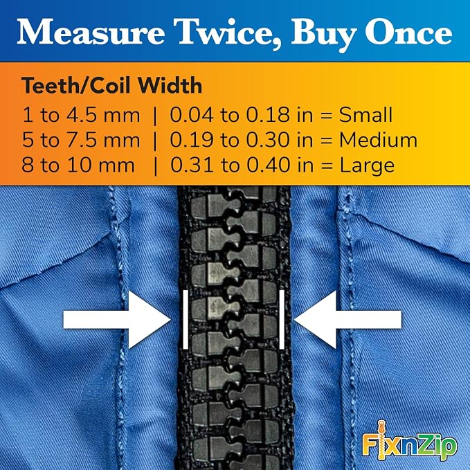 FixnZip - See Size Guide - Universal Zipper Repair Kit - Image 5