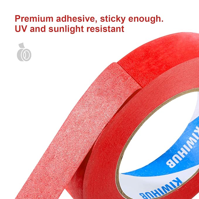 Red Painters Tape, 1 inch x 60 Yards - Image 2