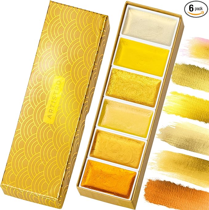 ARTISTRO Professional Metallic Watercolor Paint Set by ARTISTRO