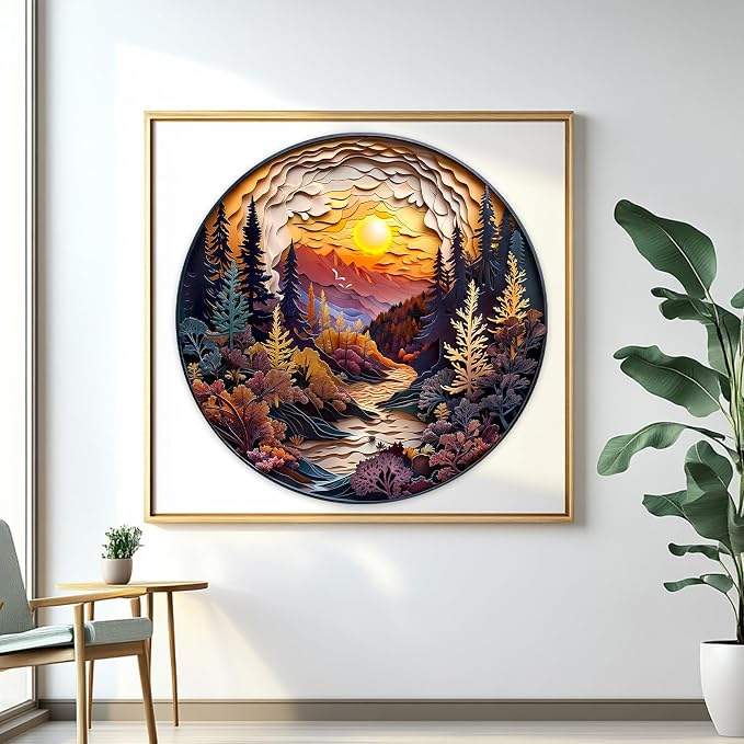 masseruon Round Puzzles for Adults 1000 Pieces-Naturelish Puzzle-26.6x26.6in - Image 8
