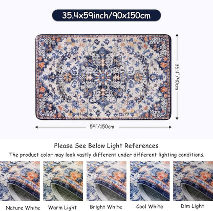 Lahome Bohemian Floral Medallion Area Rug - Image 2