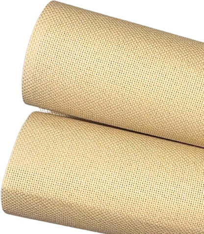 2 Sheets of Wheat 14 Count Aida Cloth – 21 x 21 Inch Pre-Cut Fabric Squares – by Unknown