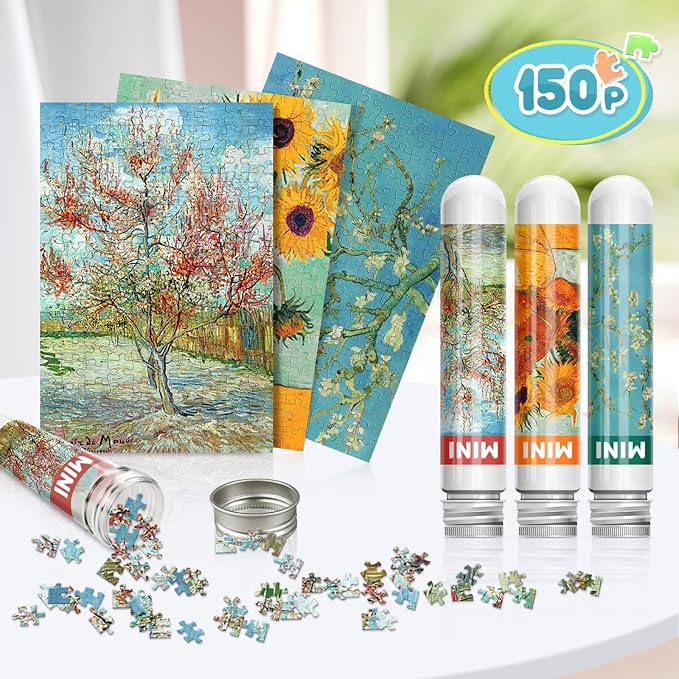 150 Pieces Mini Jigsaw Puzzles for Adults & Kids, Branches Of An Almond Tree In - Image 3