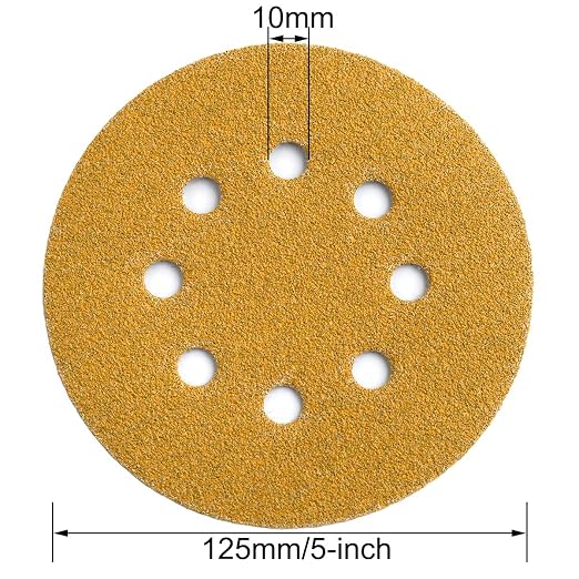 5-Inch 8-Hole Hook and Loop Sanding Discs 60-Grit Random Orbit Sandpaper - Image 6