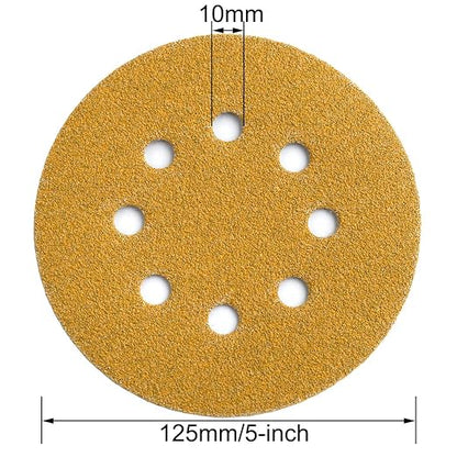 5-Inch 8-Hole Hook and Loop Sanding Discs 60-Grit Random Orbit Sandpaper - Image 6